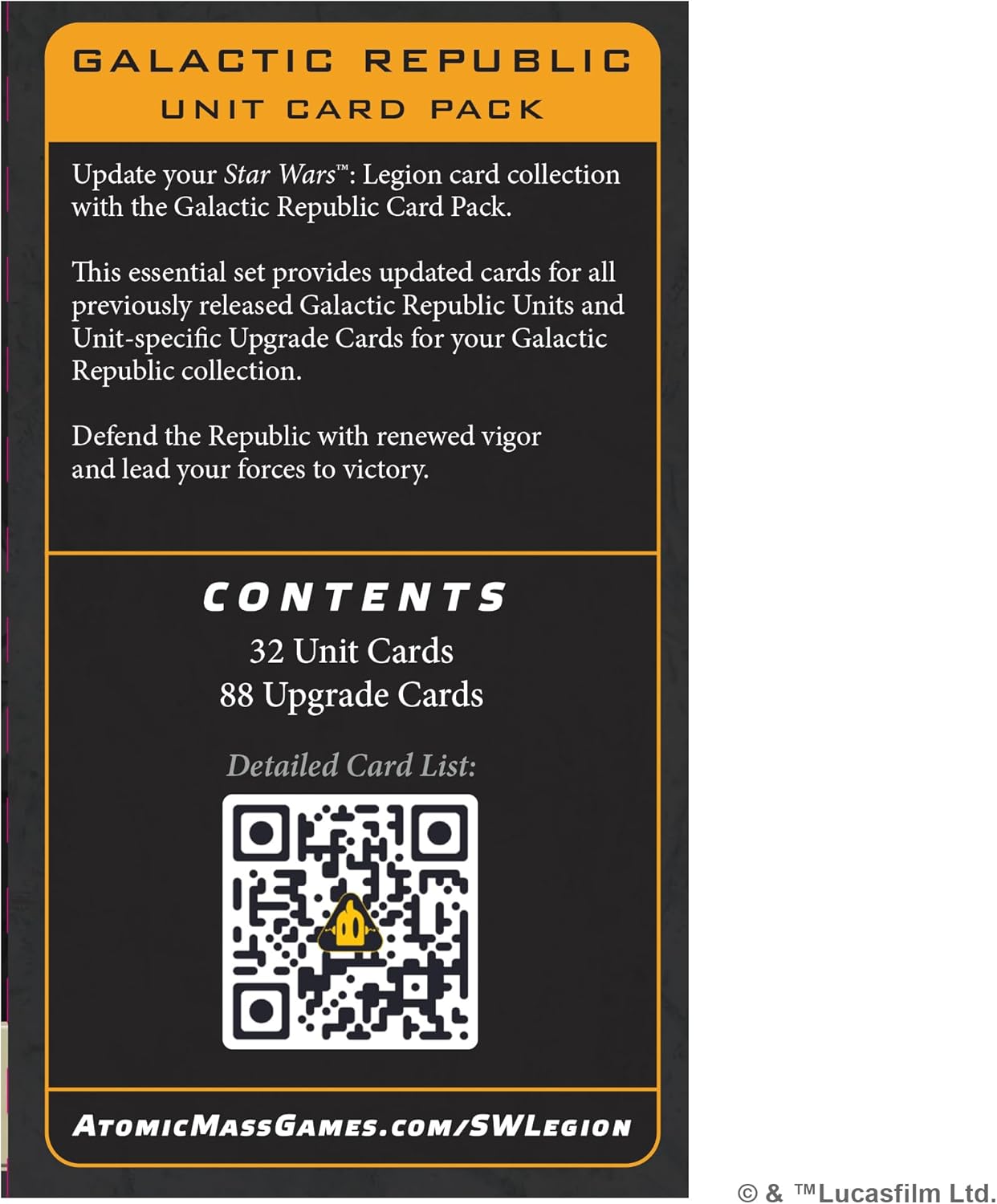 Asmodee | Star Wars: Legion - Galactic Republic Card Pack | Board Game | Ages 14+ | 2 Players | 90+ Minutes Playing Time