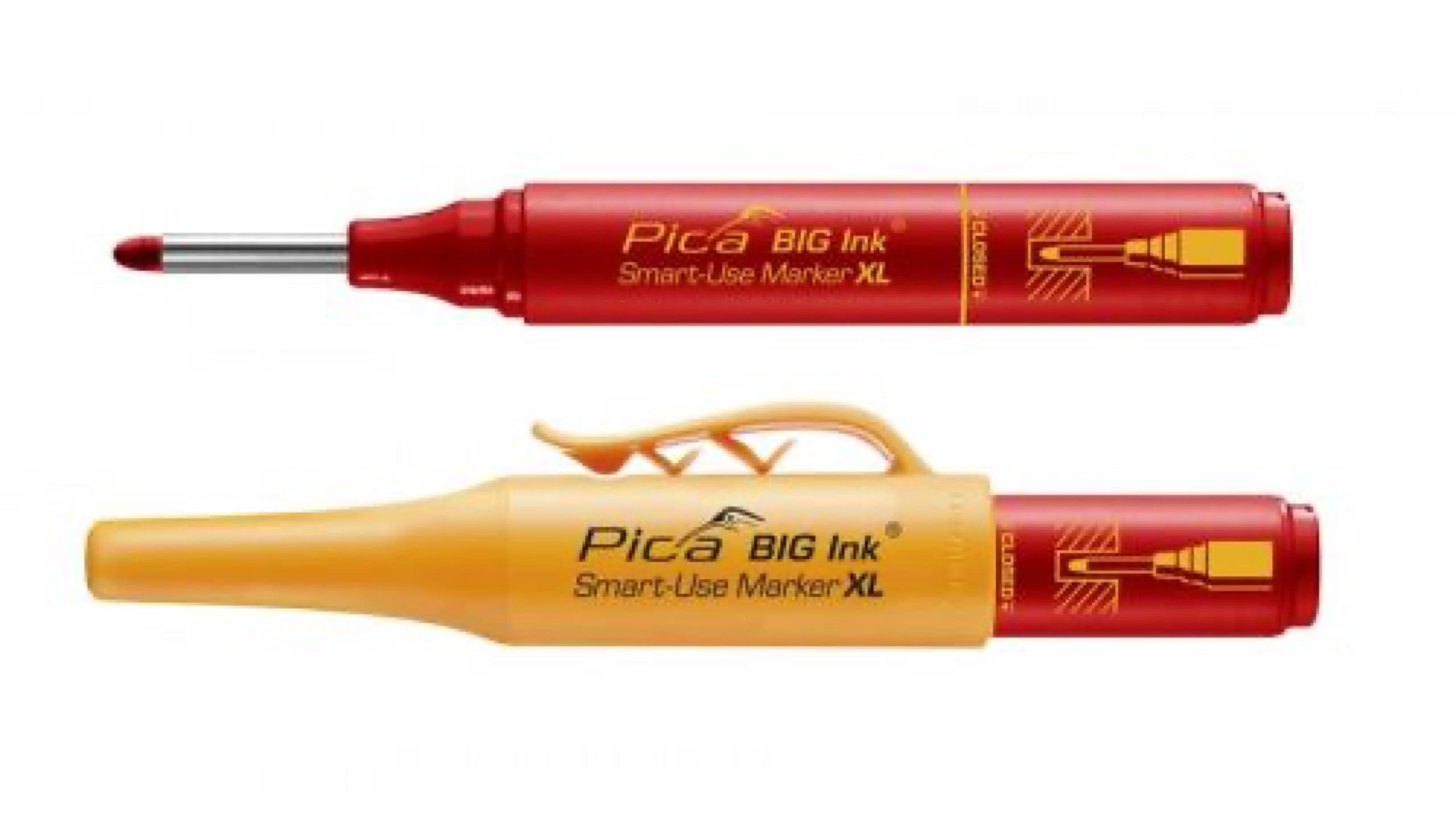 PICA BIG Red Marker - Pica BIG INK SB - Stainless Steel Handle