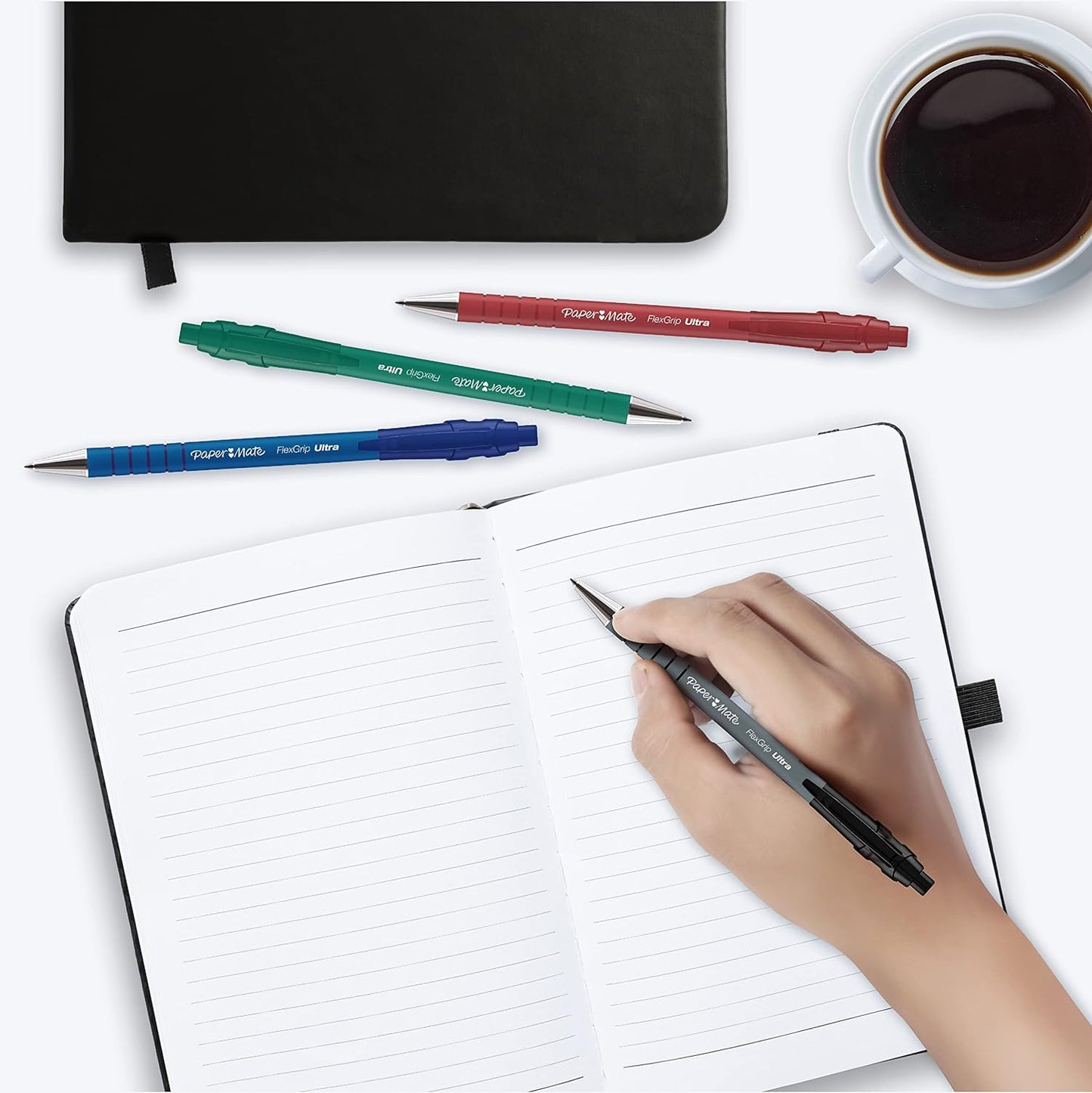 Paper Mate Flexgrip Ultra Retractable Ballpoint Pens | Medium Point (1.0mm) | Black | 12 Count