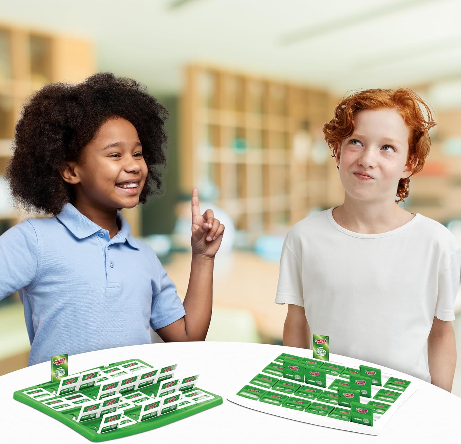 Winning Moves World Football Stars Guess Who? Board Game, Play with Mbappé, Cole Palmer, Núñez, and Harry Kane, easy to set up, gift for ages 6 plus
