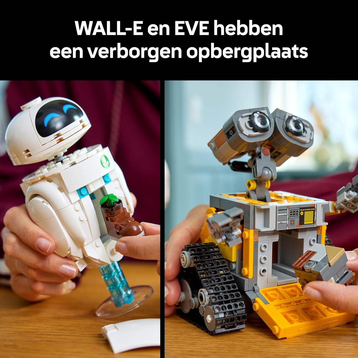 LEGO | Disney Pixar WALL-E e EVE - Kit di Modellismo per Adulti da Esposizione - Costruzione Fai da Te con i Personaggi di M-O e Hal - Decorazioni per la Casa - Regalo da Collezione per Fan - 43279