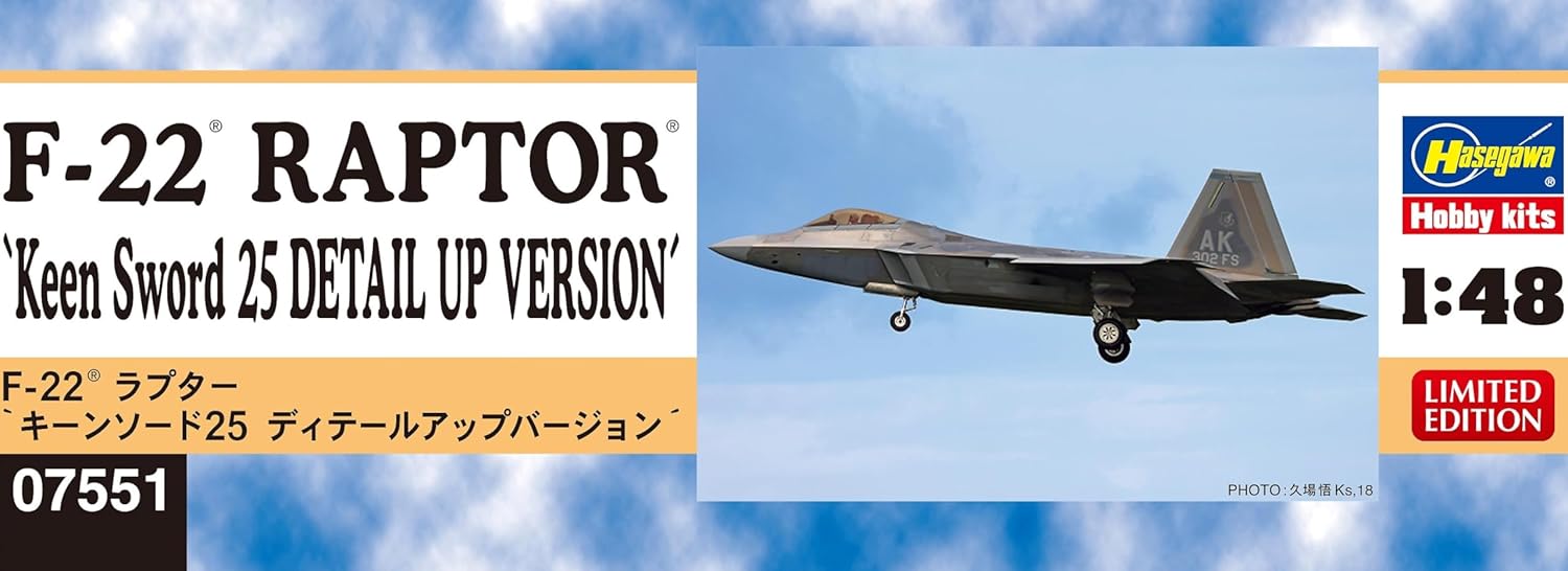 Hasegawa - 1/48 F-22 Raptor - Plastic Modelbouw - Schaal: 1:48