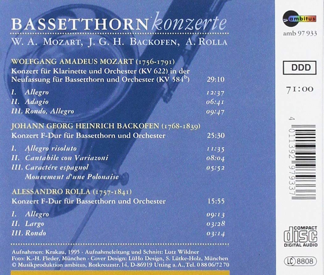 Bassetthorn Konzerte