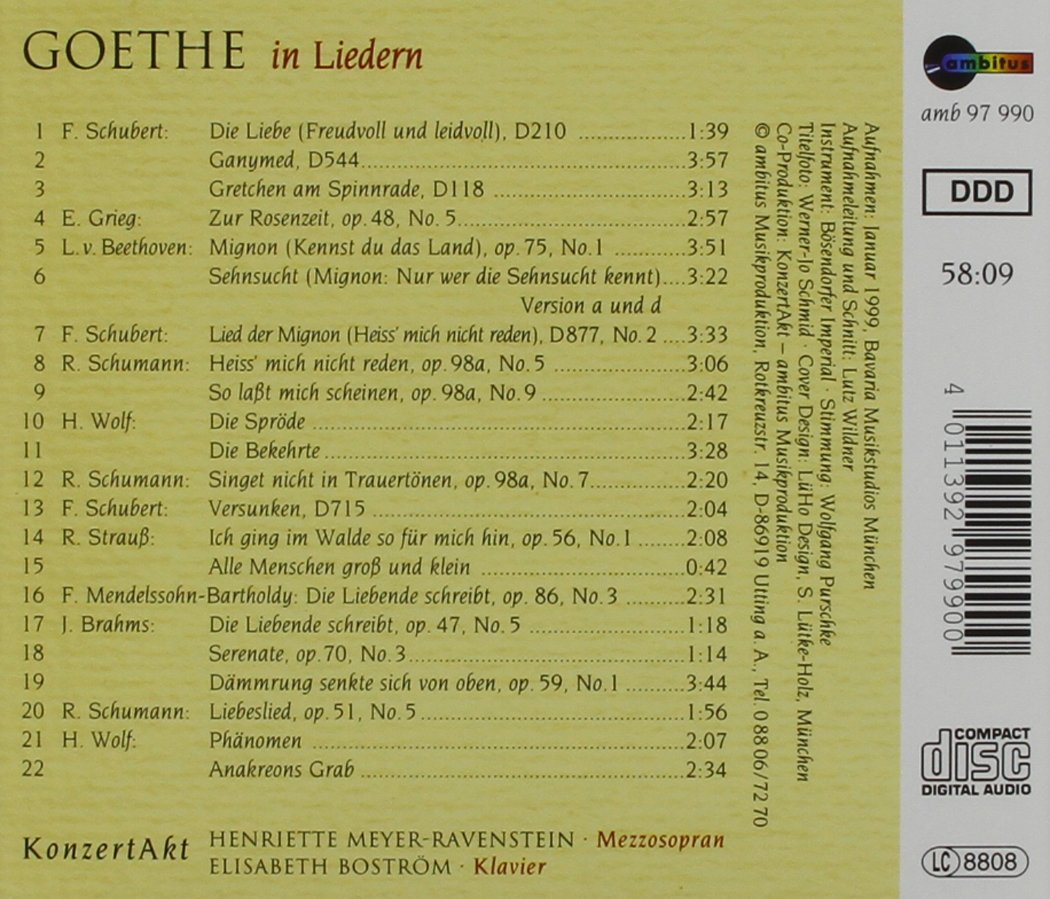Goethe in Liedern