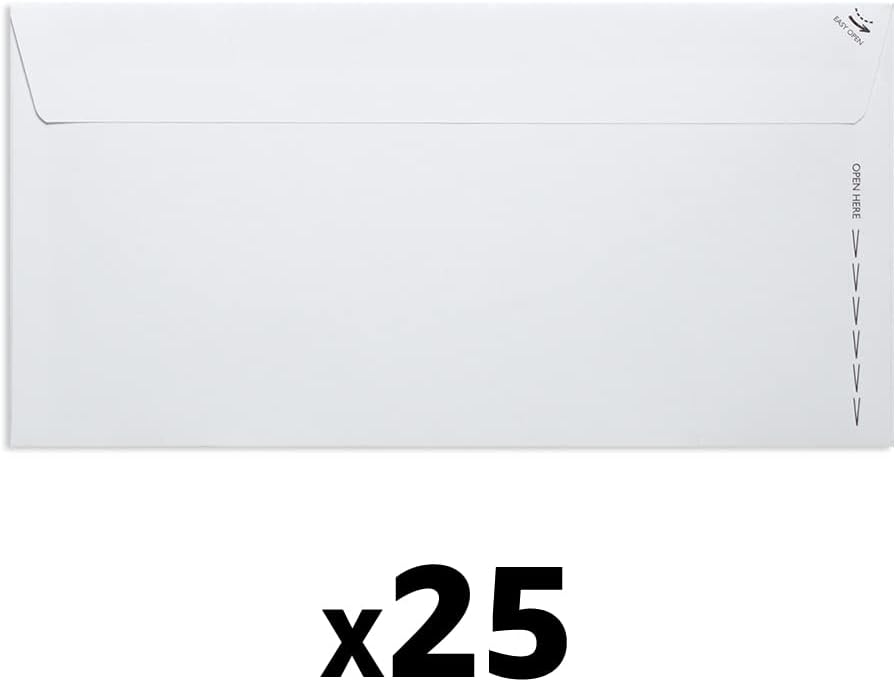 Plus Fabric DL 120gsm Peel and Seal Envelope - White (Pack of 25) 25 Non Window
