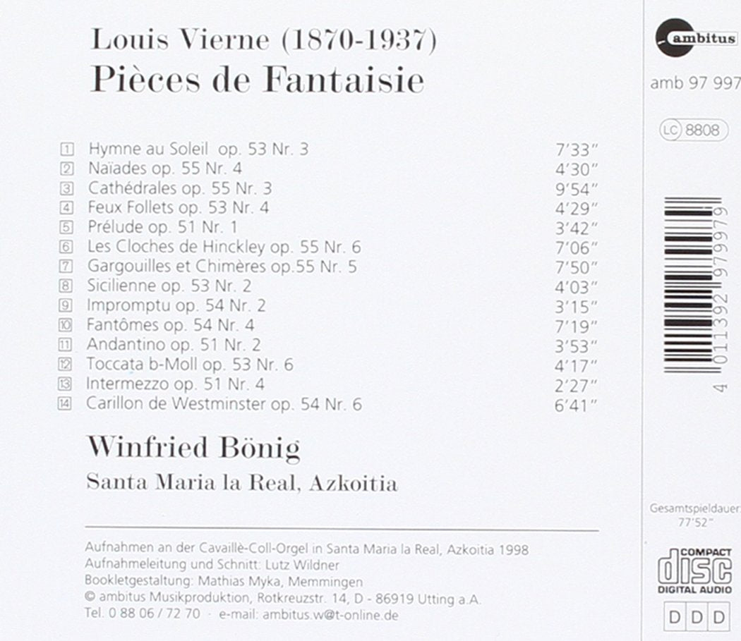 Vierne:Pieces de Fantasie