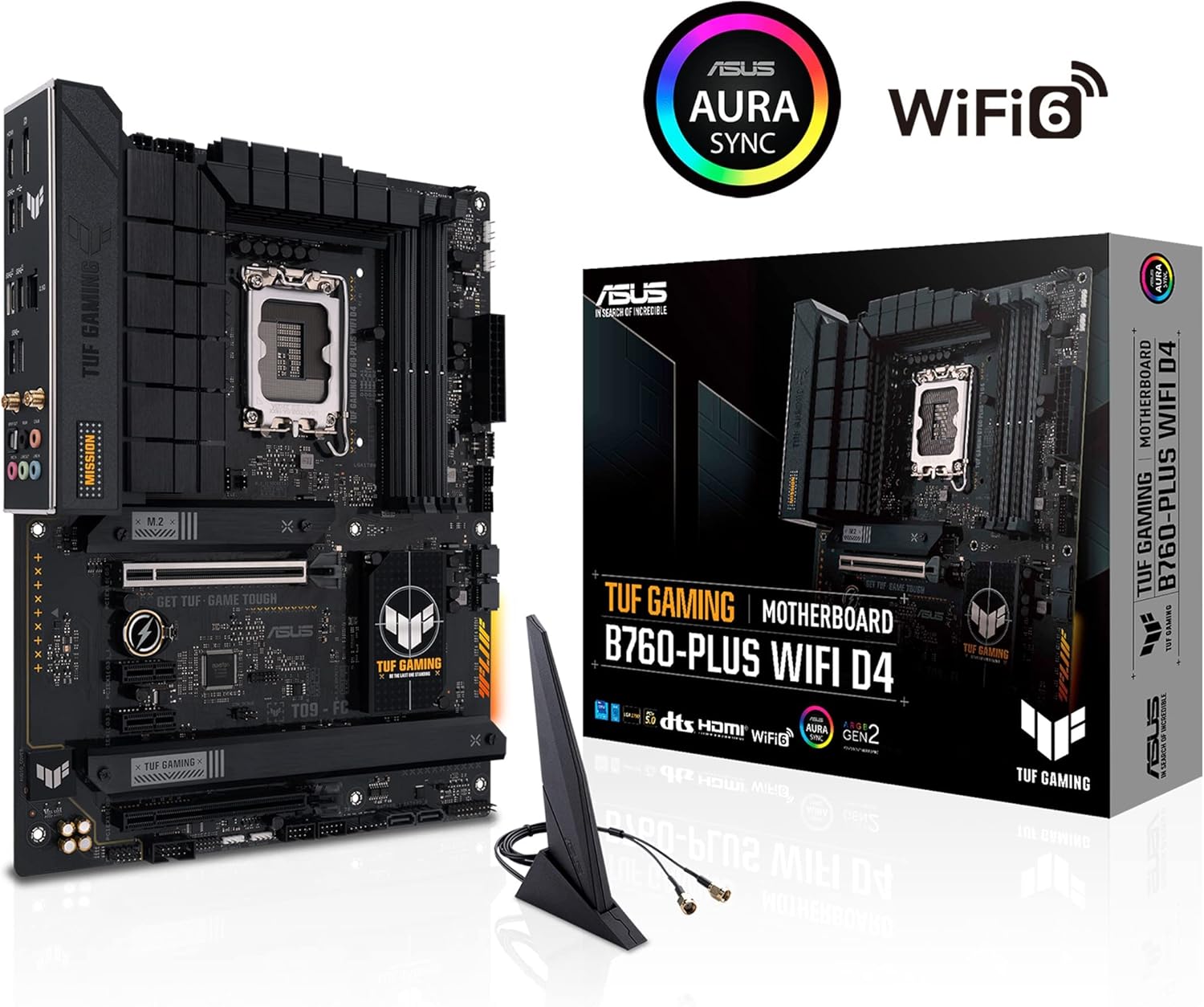ASUS TUF Gaming B760-PLUS WiFi D4 Intel(13th and 12th Gen) LGA 1700 ATX Motherboard,PCIe 5.0,3xPCIe 4.0 M.2 Slots,DDR4,2.5Gb LAN,USB 3.2 Gen 2x2 Type-C,Front USB 3.2 Gen 2 Type-C®, Thunderbolt(USB4®