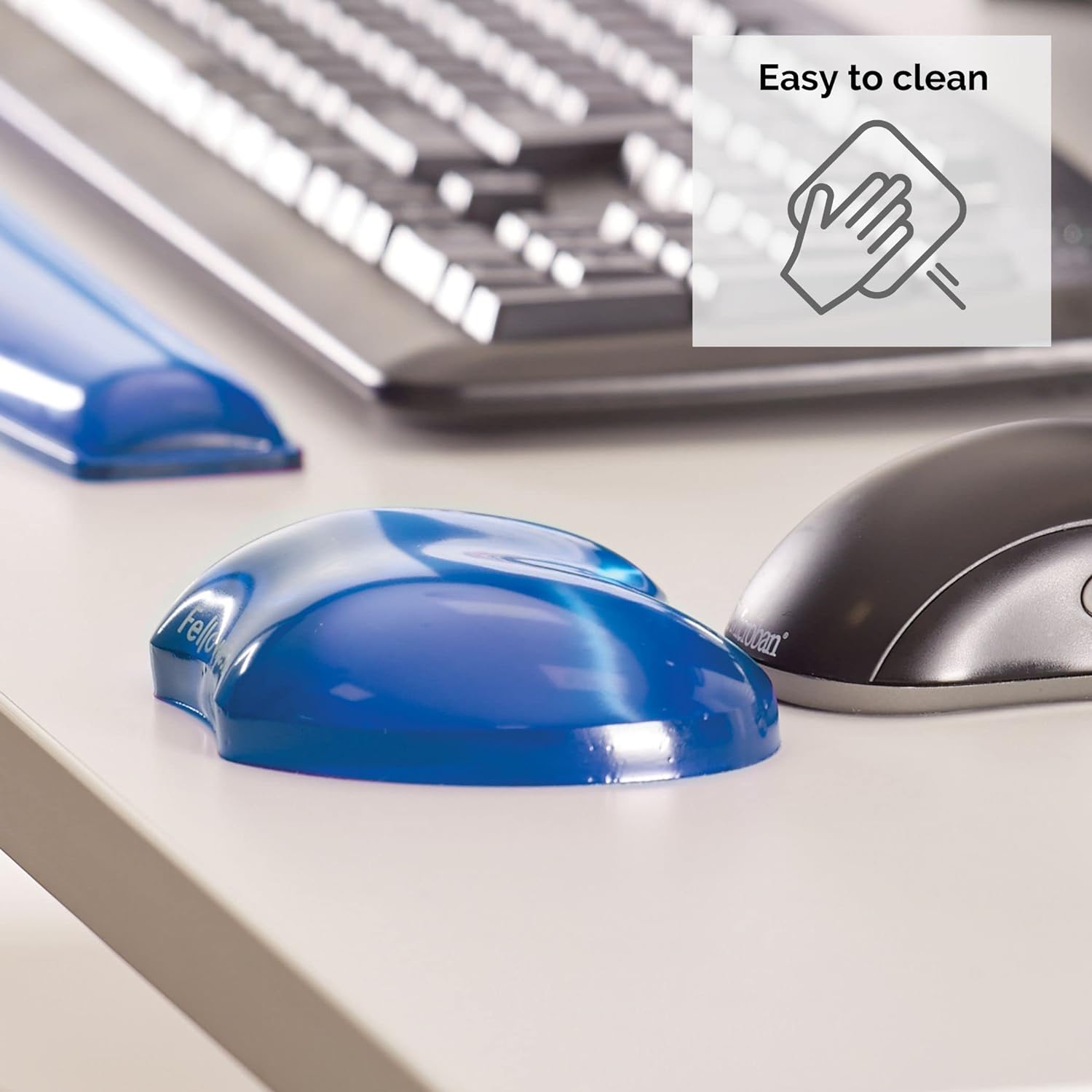 Fellowes Wrist Rest - Crystals Gel Wrist Rest with Non Slip Rubber Base - Ergonomic Mouse Mat Wrist Support, Keyboard Wrist Rest for Computer, Laptop, Home Office Use