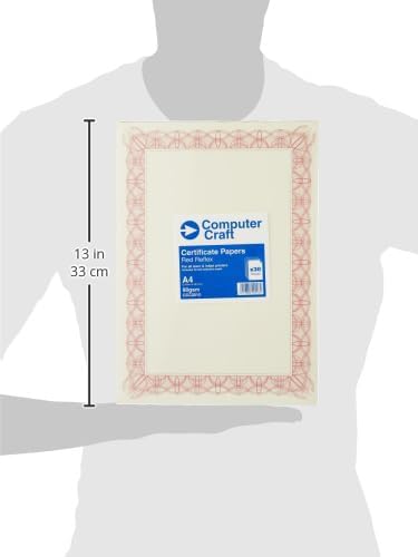 Computer Craft Certificate Papers with Foil Seals 90gsm A4 Reflex Red Ref CCC2010