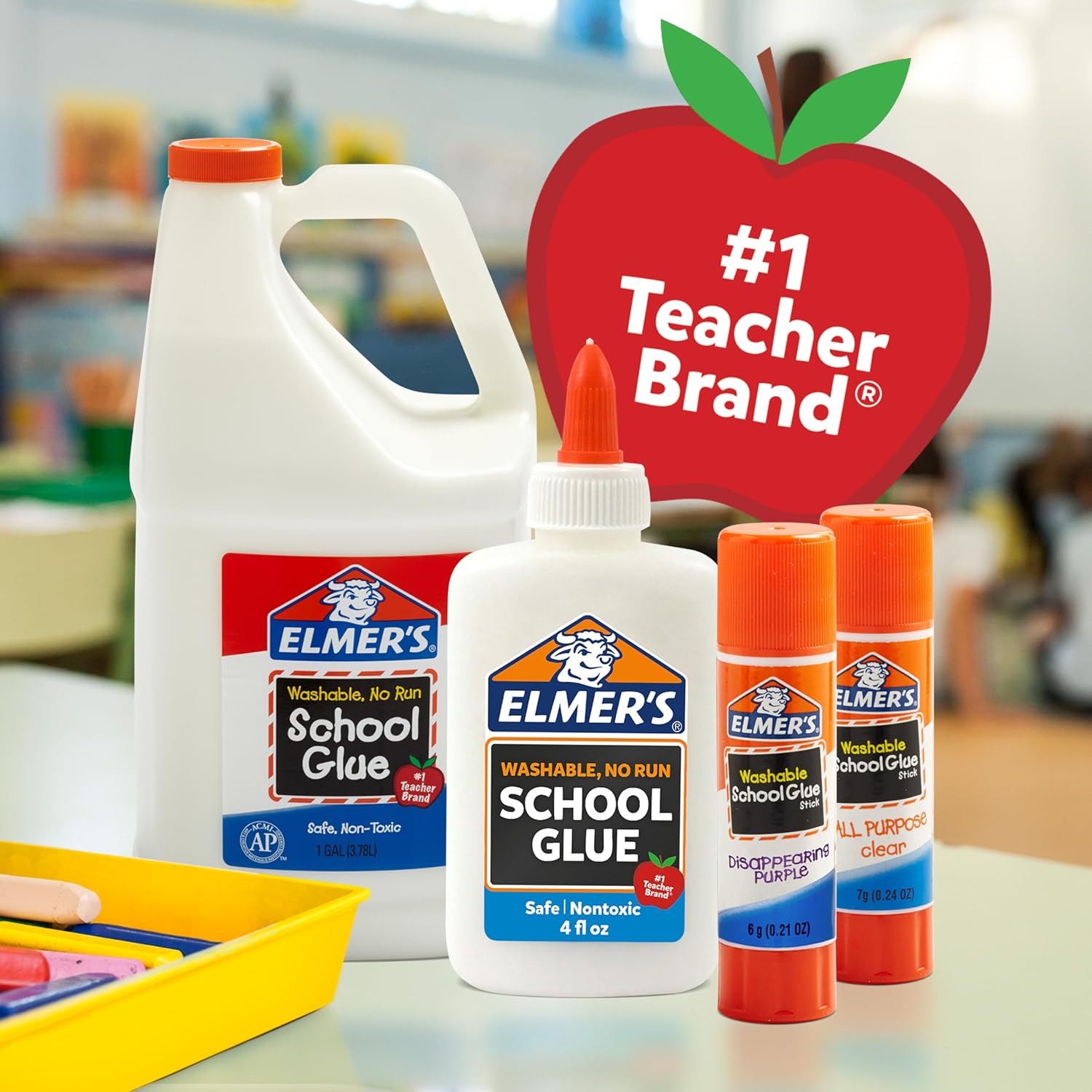Elmers - Washable Disappearing Purple School Glue Sticks - 3x 22G