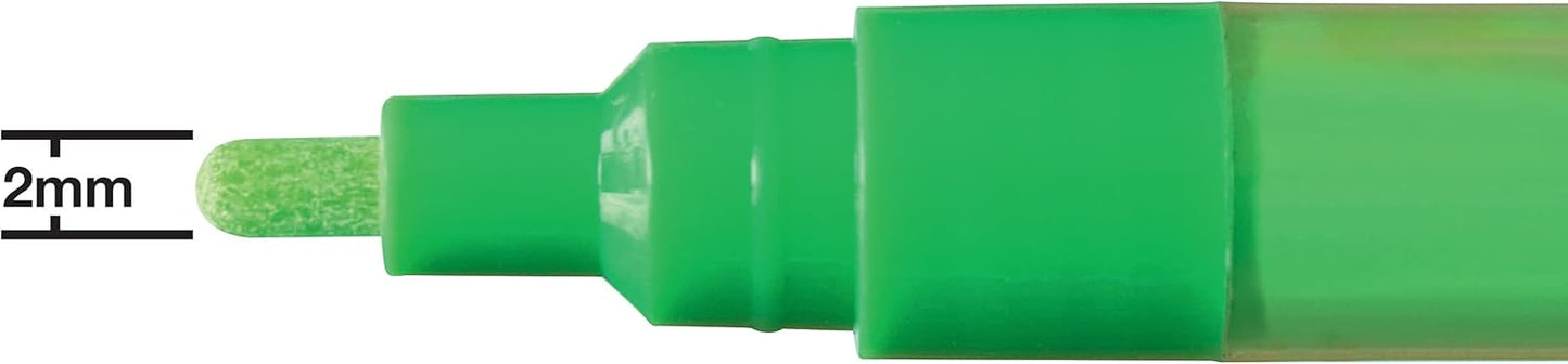 Nobo Set di 4 Pennarelli per Lavagna con Punta da 2 mm, Cancellabili a Secco, a Basso Odore, Colori Assortiti