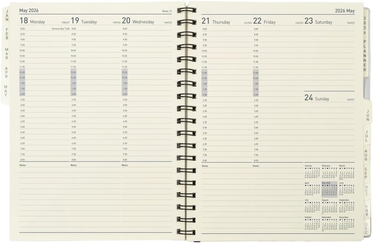 Collins - Elite - Manager 2026 12 Month Calendar Year Planner, Week-To-View with Appointments Diary - Black (1190V.99-26