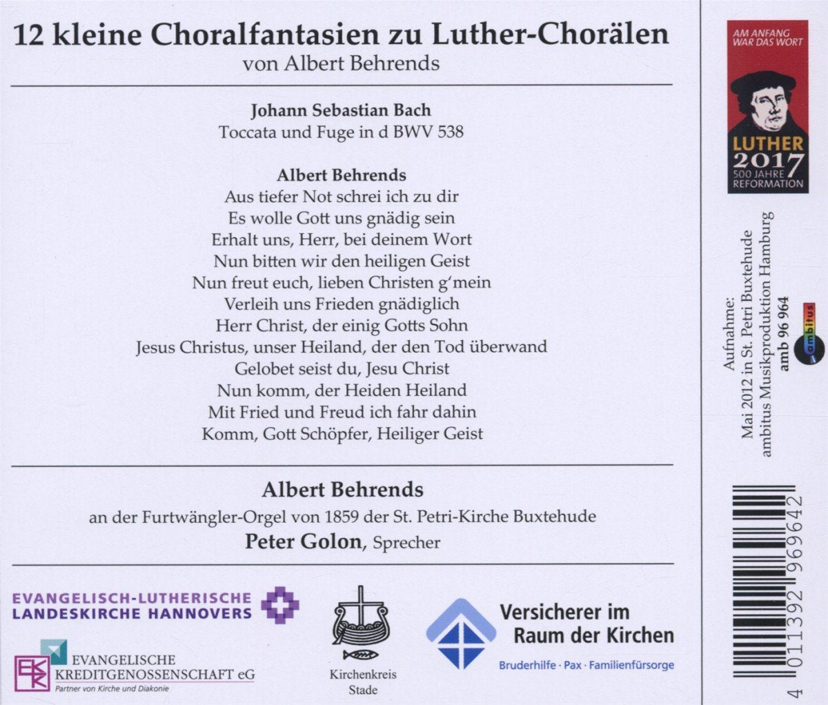 12 Kleine Choralfantasien zu Luther-Chorälen