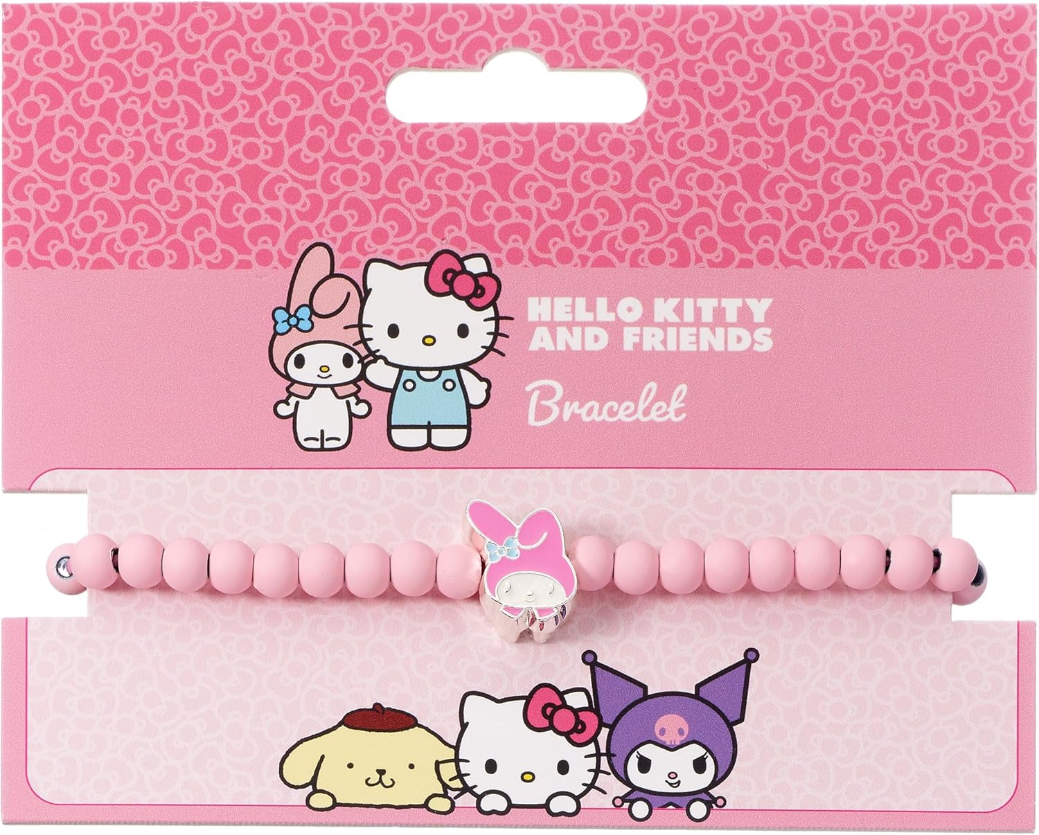 Hello Kitty Pink Beaded Bracelet with My Melody Charm