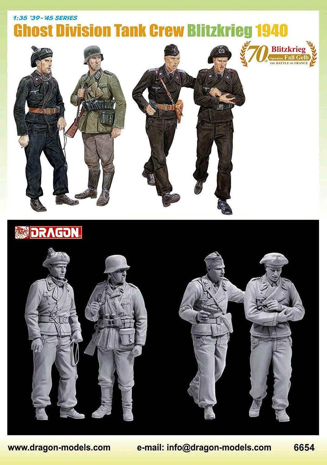 Dragon Models 1/35 Ghost Division Tank Crew Blitzkrieg 1940 (4 Figures Set