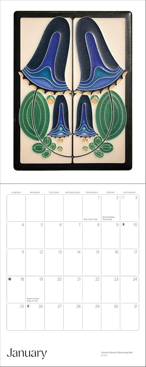 Arts & Crafts Tiles: Made by Motawi Tileworks 2026 Mini Wall Calendar