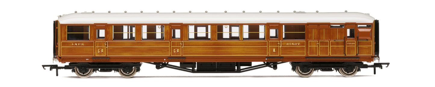 Lner Gresley Corridor Teak Coaches Brake 3Rd 21437