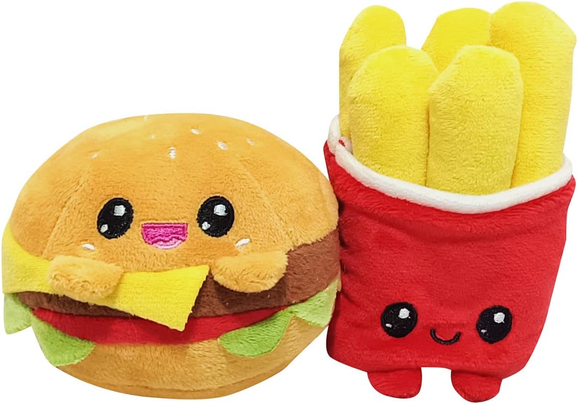 Joy Toy - Yummis Together Burger and Chips - 2 Plush 15 cm in Take Away Plush Bag 21 x 21 cm
