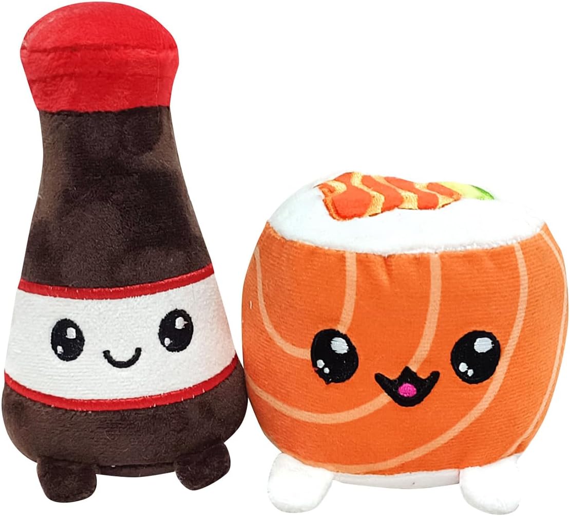 Joy Toy - Yummis Together Uramaki und SOYA - 2 Plüsch 15 cm in Take Away Plüsch Tasche 21x21 cm