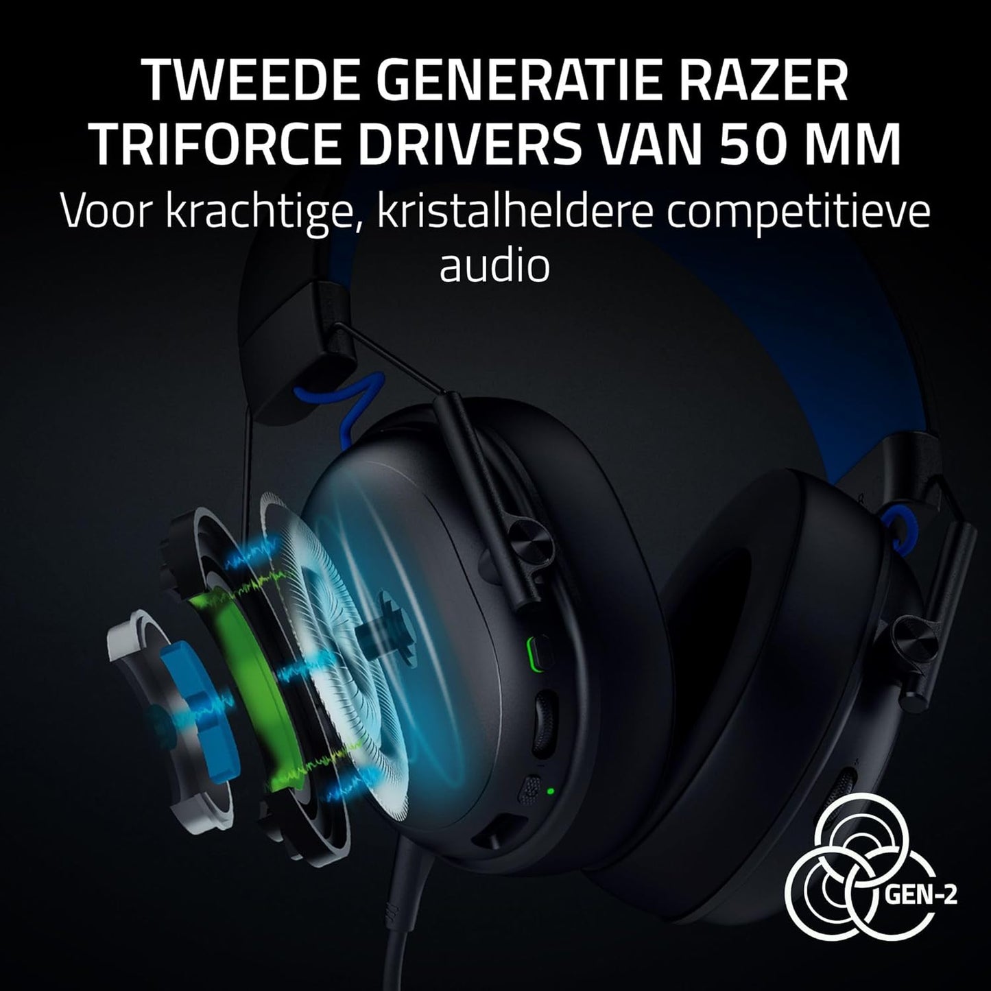 Razer BlackShark V3 X HyperSpeed voor PlayStation - Draadloze esportsheadset - Ultralicht 270 g - TriForce 50 mm drivers - Afneembare microfoon - HyperSpeed 2,4 GHz & Bluetooth - PS5/PC | Zwart