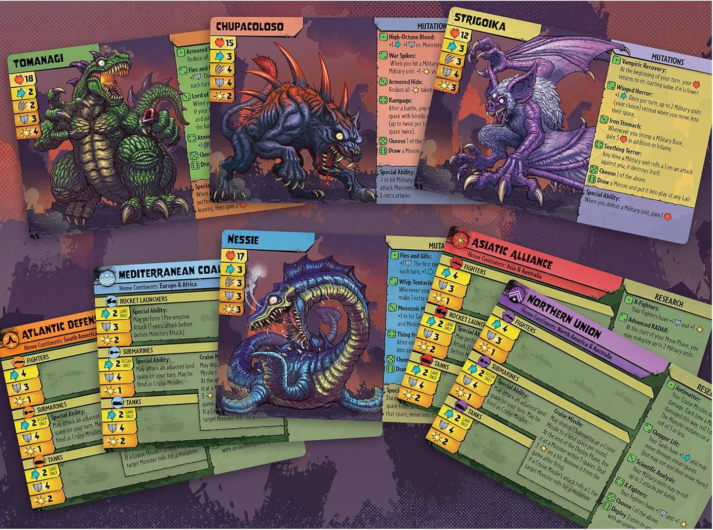 Renegade Games: Monsters Menace The World - Strategy Miniatures Board Game, Control A Monster & Menace The Planet to Gain Infamy, Ages 14+, 2-4 Player