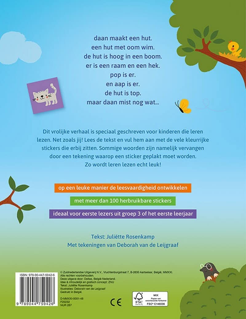 Ik leer lezen Stickerboek - Een hut in de boom (AVI START / AVI 1