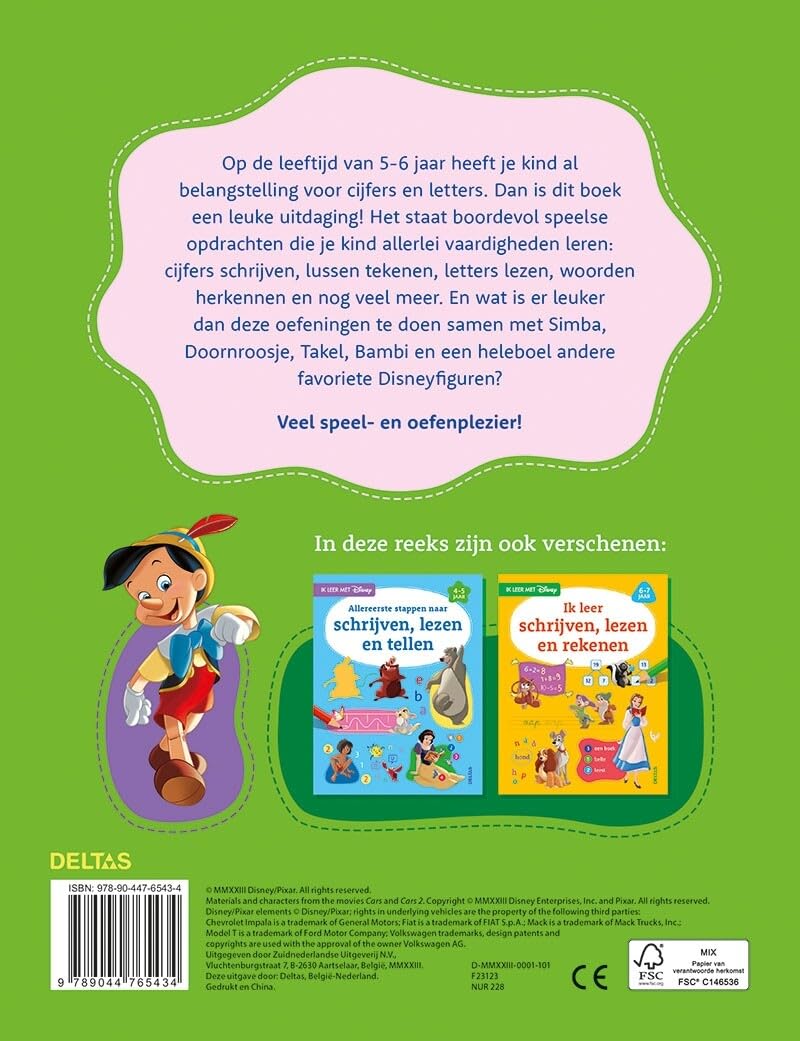 Disney Ik leer met - Eerste stappen naar schrijven, lezen en rekenen (5-6 j.