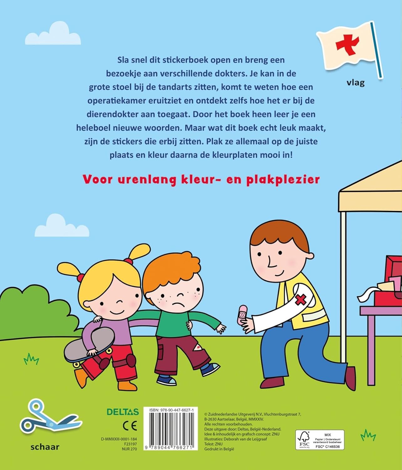 Kleur- en stickerboek met woordjes - Bij de dokter