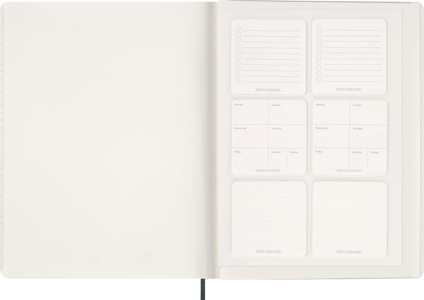Moleskine Essential Planner 2025-2026, 15-Month Vertical Weekly Agenda, With Daily Time Slots, Flexible Cover, Myrtle Green Color, XXL Size 23.5x28.14