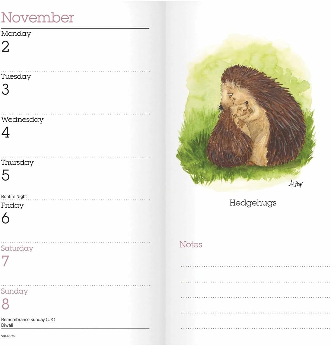 Carousel Worldwide, Alison's Animals 2026 Slim Diary Planner