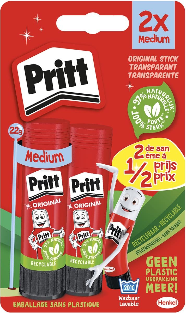 GLUE STICK PRITT 2 X 22GR ON BLISTER