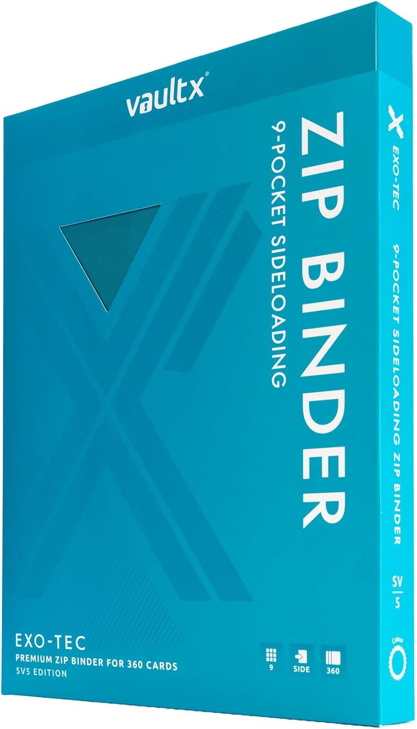 Vault X 9 Pocket Trading Card Zip Binder, 360 Cards, Compatible with Pokemon Scarlet & Violet Temporal Forces Set, Exo-Tec Album Material, 20 Side-Loading Pages, Folder for Collectible TCG (SV5)