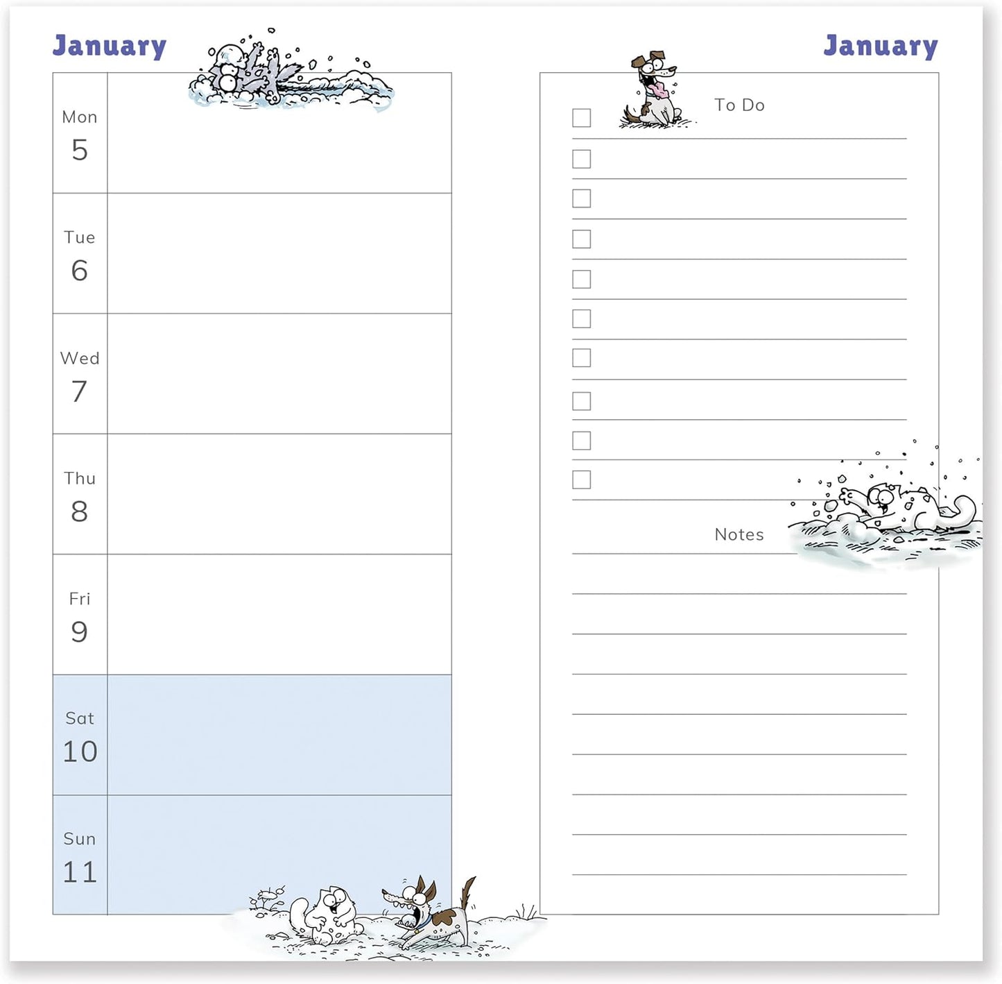 2026 Simon's Cat Slim Diary Week to View by Portico Designs Ltd