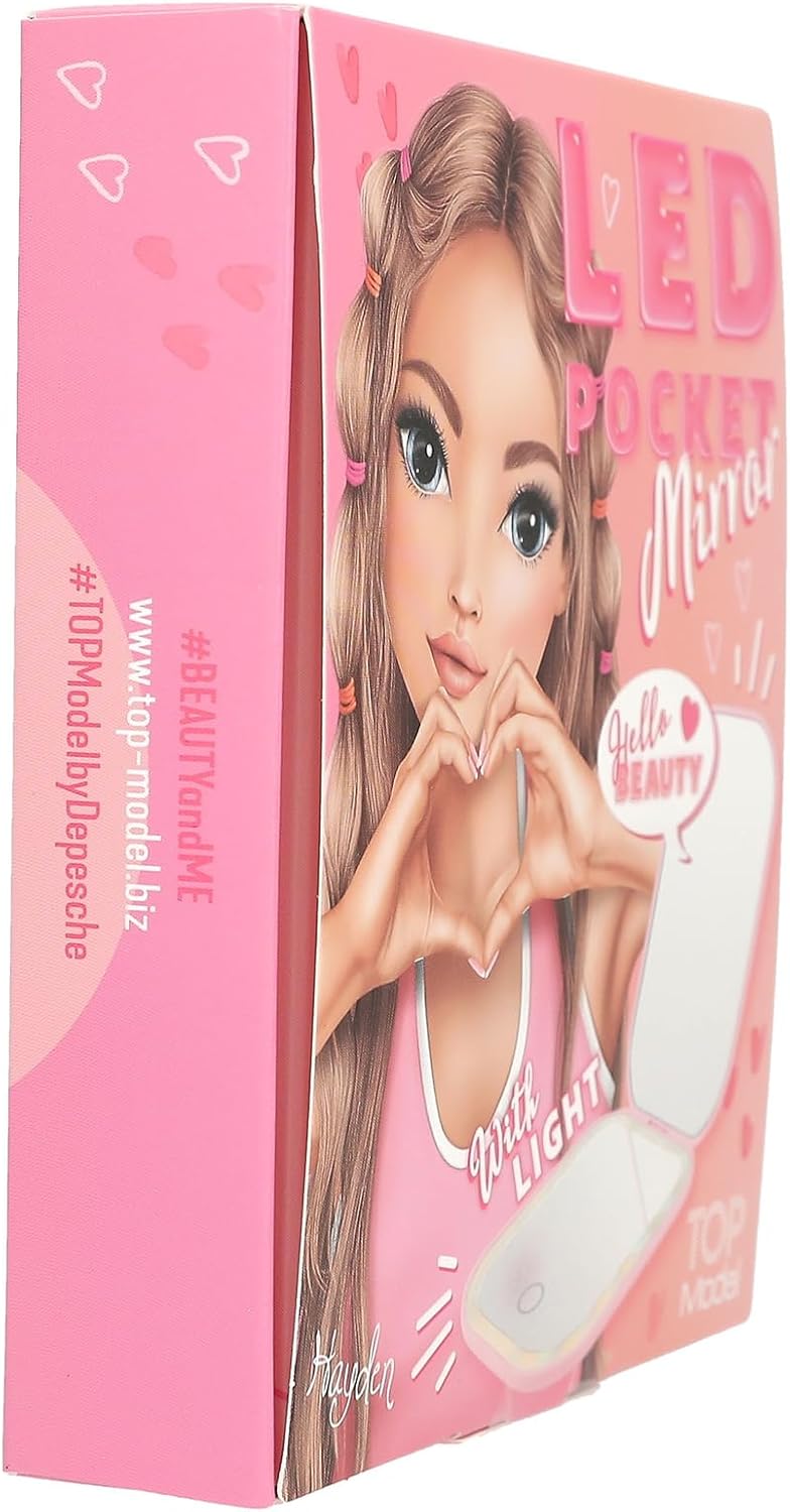 Topmodel - Foldable Pocket Mirror With Led - Pink