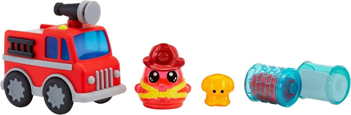 DohKins Fire Truck & Firefighter - Masa que Nunca se Seca, Sin Gluten, Apta para Coleccionistas y Niños Mayores de 3 Años