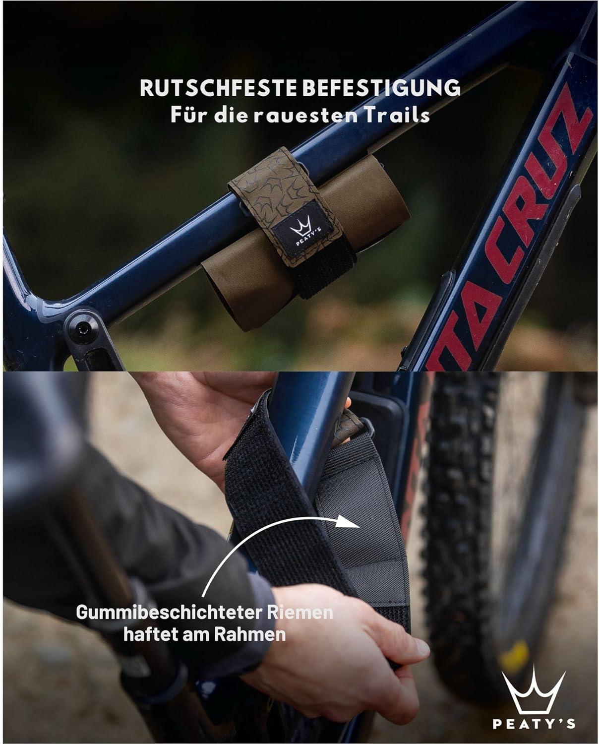 Peaty's Holdfast Trail Werkzeugtasche, super sicher, kein Verrutschen oder Rasseln, modulares Design, wasserdicht, Aufbewahrungstasche mit Reißverschlusstasche, passt überall, für MTB, Rennrad, Kies,