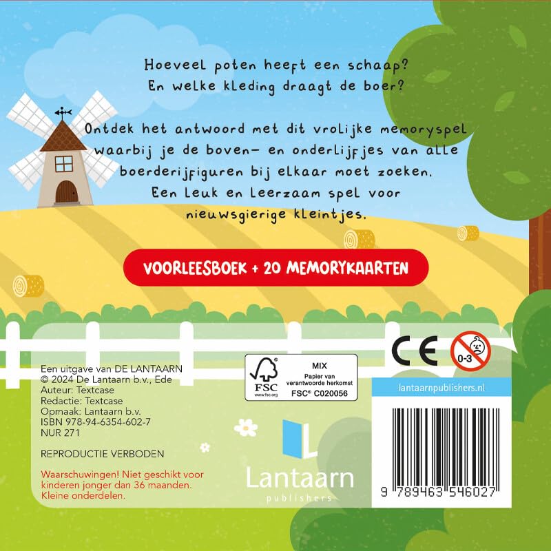 Lantaarn Publishers - Kun Je Mij Vinden? Op de Boerderij Voorleesboek en 20 Memokaarten