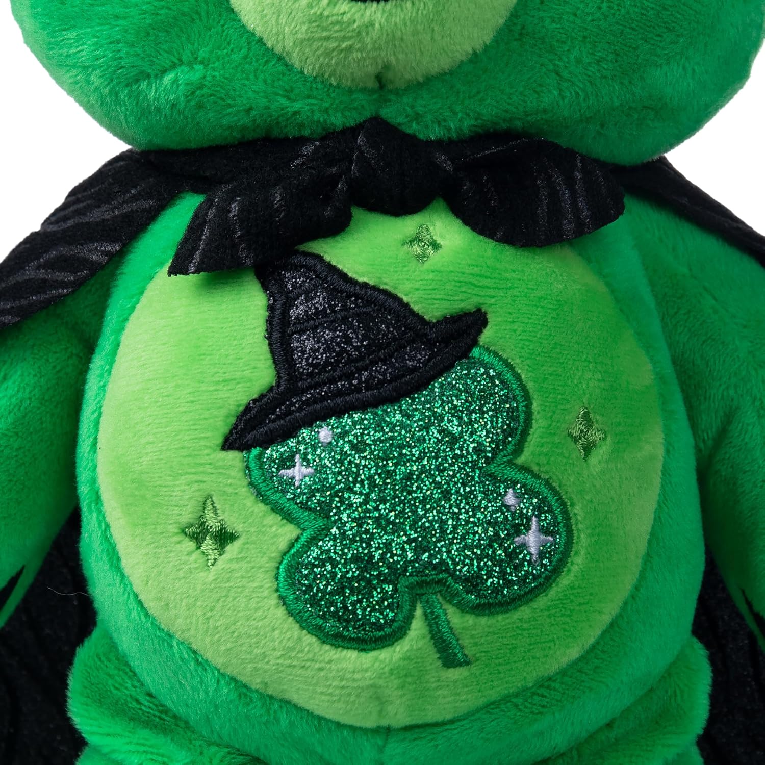 Basic Fun Care Bears x Wicked 22cm Plush – Good Luck Bear as Elphaba – Collectible Soft Toy from the Care Bears x Wicked Collaboration, Green