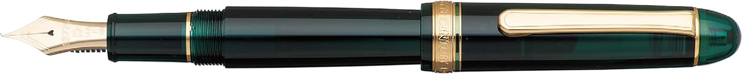 PLATINUM Century Gold Trim Laurel Green Japanese Fountain Pen SF/Green/0.30-036mm/Handmade/14K Gold Nib/Gift Box/Fountain Pen PNB15000-41SF