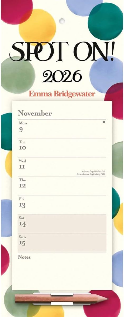 Carousel Worldwide, Emma Bridgewater Big Polka Dot 2026 Week-To-View Magnetic Calendar