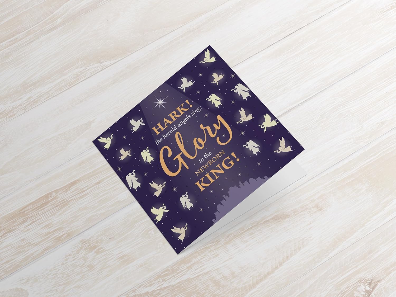 Christmas Cards with Angels Design, Pack of 10, 150 x 150 mm, Supporting Compassion UK