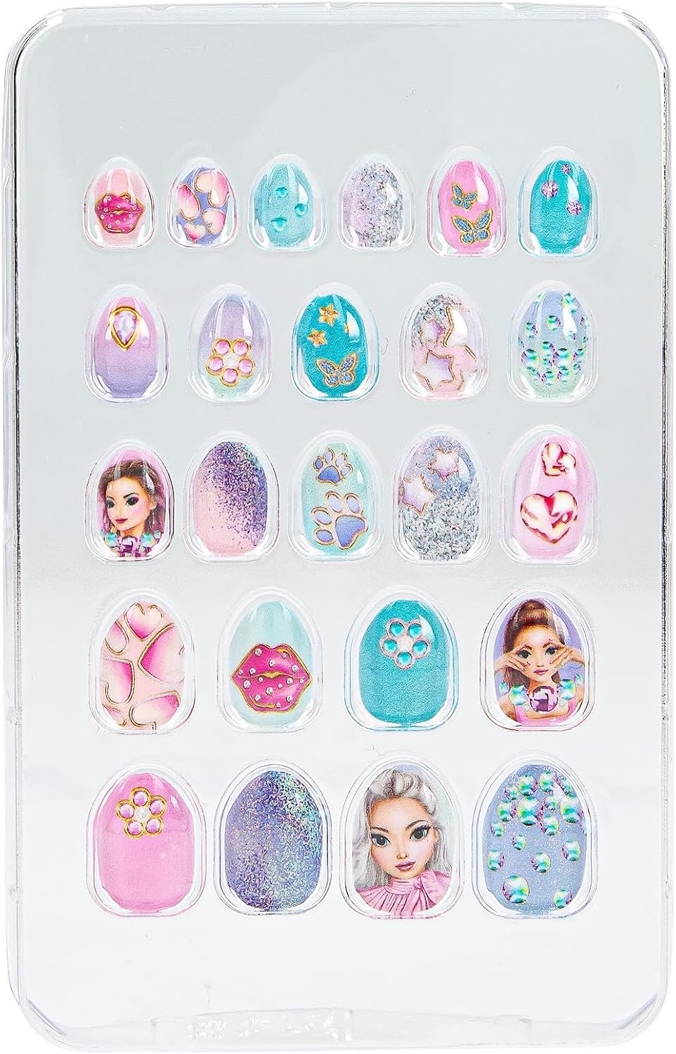 Topmodel - Artificial Nails Glitter Beauty And Me - Turquoise And Pink