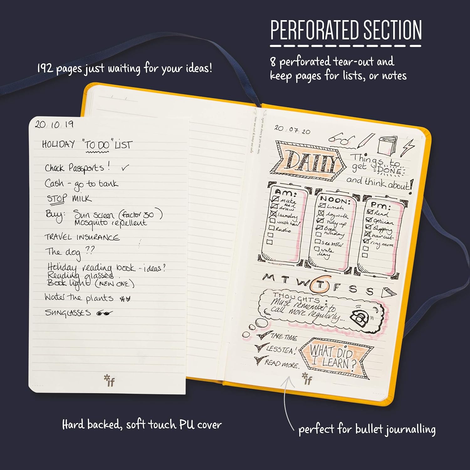 IF Bookaroo Notebook A5 Journal - Cream, 192 Pages, Faux leather