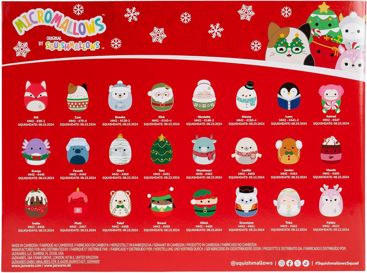 Micromallows Squishmallows Original 24-Day Holiday Plush Advent Calendar