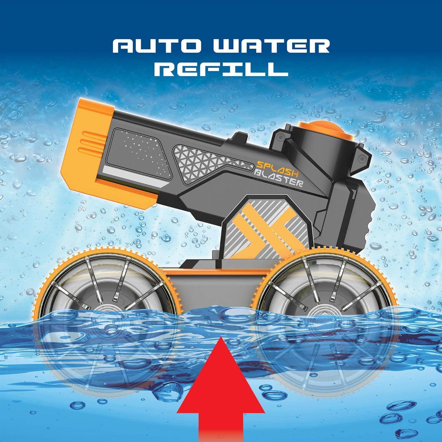 SilverLit Exost Hydro Blast RC Car for Kids with Water Blaster and Dual Land and Water Mode | Shoots Water up to 5 Metres with Auto Refill | 2 Speed Settings, 2.4GHz Remote, Rechargeable Battery 5+