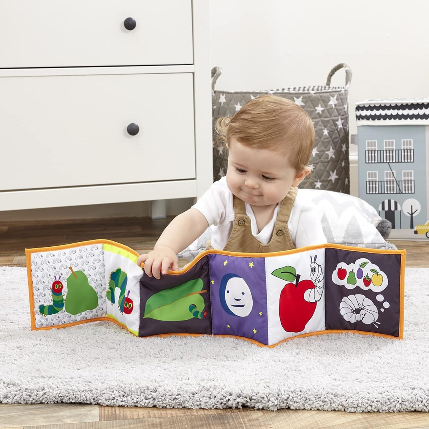 Rainbow Designs Tiny and Very Hungry Caterpillar Unfold & Discover Soft Toy - Soft Cloth Books for Babies