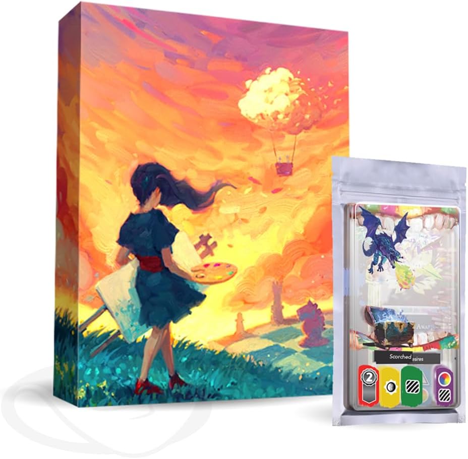 Road to Infamy Games Canvas Deluxe Edition Game: Wooden Classic Board Game, 168+ Years, 100 Wooden Ribbon Marks, 20 Wooden Inspiration Tokens, 8 Bonus Award Cards
