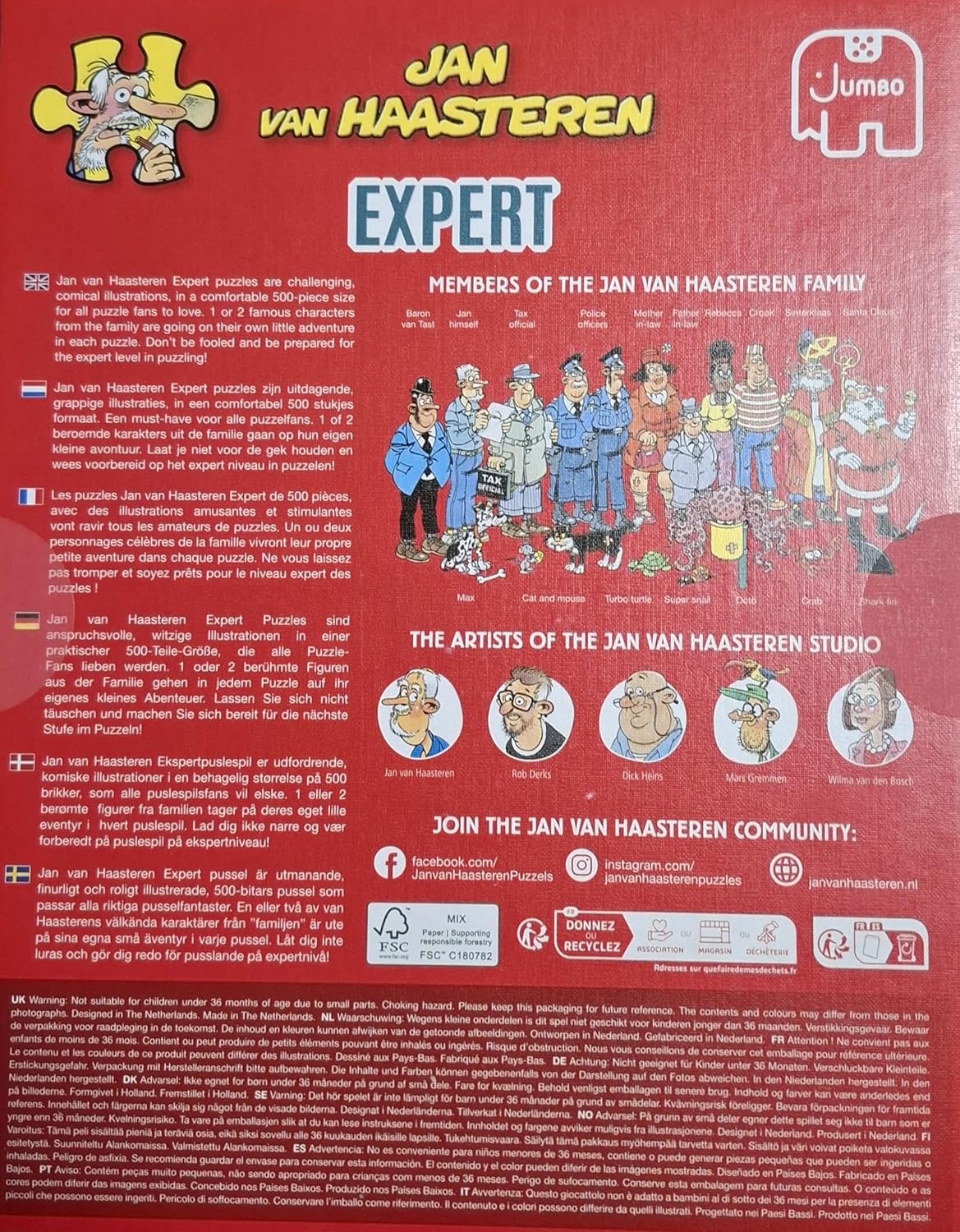 Jan van Haasteren, Expert 7, Lam gelegd, 500 stukjes puzzel, Legpuzzel volwassenen