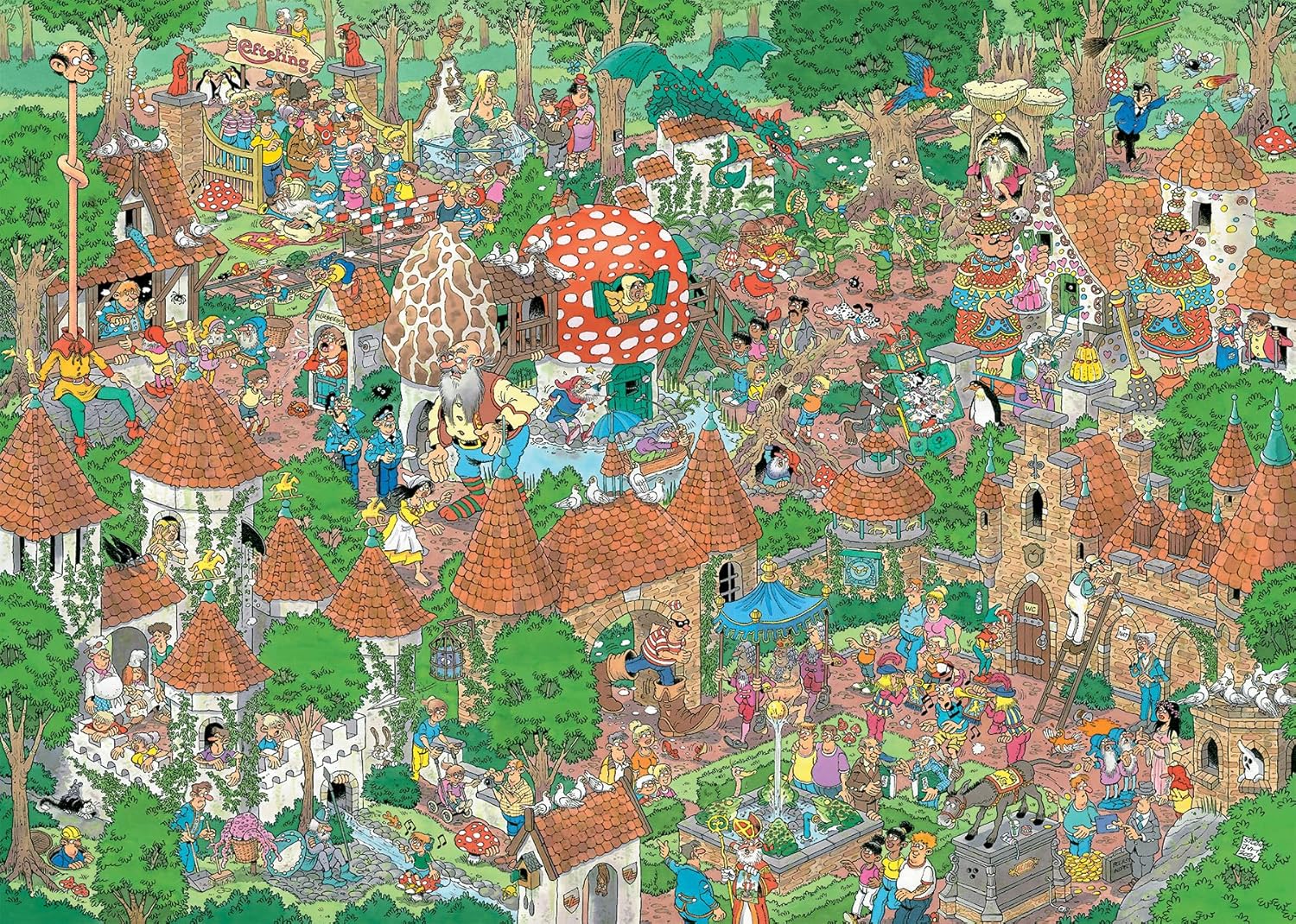 Jan Van Haasteren Efteling Fairytale Forest 1000 Piece Comic Puzzle