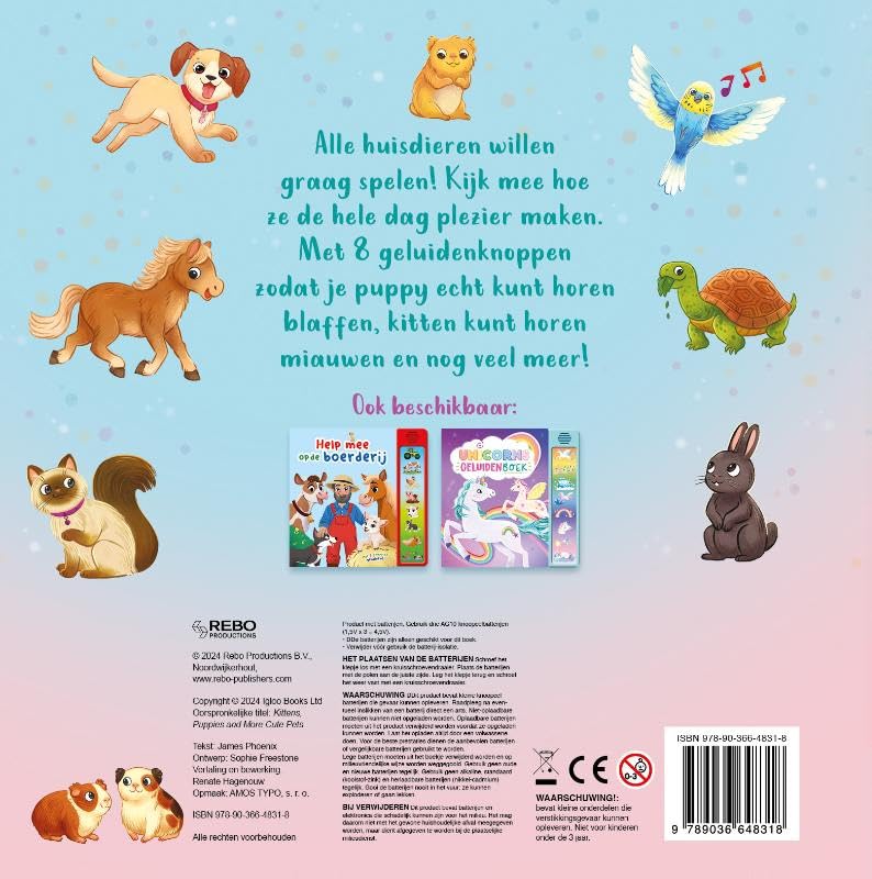Kittens, puppy's en andere schattige huisdieren - 8-geluidenboek